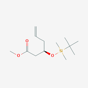 Chemical structure of (R)-Methyl 3-((tert-butyldimethylsilyl)oxy)hex-5-enoate