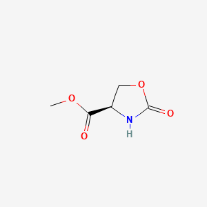 Chemical structure of (R)-Methyl 2-oxooxazolidine-4-carboxylate