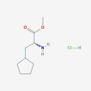 Chemical structure of (R)-Methyl 2-amino-3-cyclopentylpropanoate hydrochloride