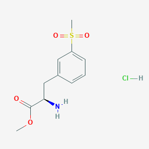 Chemical structure of (R)-Methyl 2-amino-3-(3-(methylsulfonyl)phenyl)propanoate hydrochloride