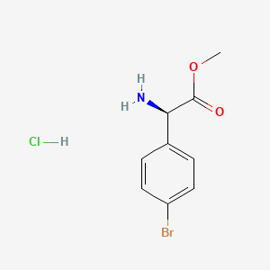 Chemical structure of Methyl (2R)-2-amino-2-(4-bromophenyl)acetate HCl