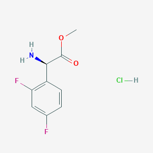 Chemical structure of (R)-Methyl 2-amino-2-(2,4-difluorophenyl)acetate hydrochloride