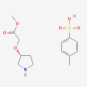 Chemical structure of (R)-Methyl 2-(pyrrolidin-3-yloxy)acetate 4-methylbenzenesulfonate