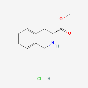 Chemical structure of (R)-Methyl 1,2,3,4-tetrahydroisoquinoline-3-carboxylate hydrochloride
