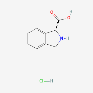 Chemical structure of (R)-Isoindoline-1-carboxylic acid hydrochloride