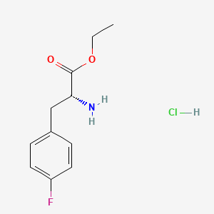 Chemical structure of (R)-Ethyl 2-amino-3-(4-fluorophenyl)propanoate hydrochloride
