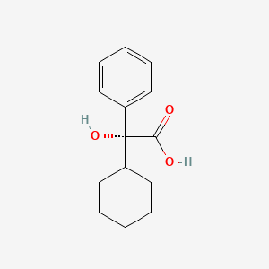 Chemical structure of Cyclohexylphenylglycolic acid, (-)-