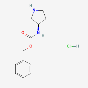 Chemical structure of (R)-Benzyl pyrrolidin-3-ylcarbamate hydrochloride