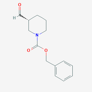 Chemical structure of (R)-Benzyl 3-formylpiperidine-1-carboxylate