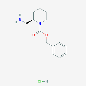 Chemical structure of (R)-Benzyl 2-(aminomethyl)piperidine-1-carboxylate hydrochloride