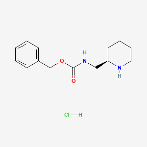 Chemical structure of (R)-Benzyl (piperidin-2-ylmethyl)carbamate hydrochloride