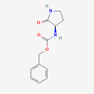 Chemical structure of (R)-Benzyl (2-oxopyrrolidin-3-yl)carbamate