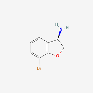 Chemical structure of (R)-7-Bromo-2,3-dihydrobenzofuran-3-amine