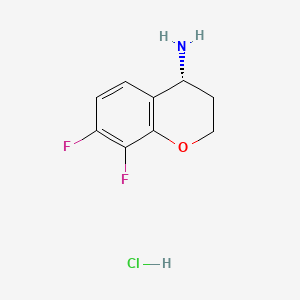 Chemical structure of (R)-7,8-Difluorochroman-4-amine hydrochloride