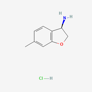 Chemical structure of (R)-6-Methyl-2,3-dihydrobenzofuran-3-amine hydrochloride