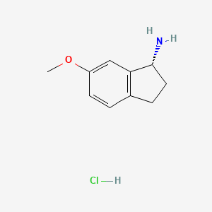 Chemical structure of (R)-6-Methoxy-2,3-dihydro-1H-inden-1-amine hydrochloride