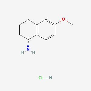 Chemical structure of (R)-6-Methoxy-1,2,3,4-tetrahydronaphthalen-1-amine hydrochloride