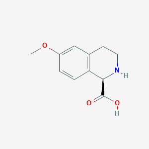 Chemical structure of (R)-6-Methoxy-1,2,3,4-tetrahydroisoquinoline-1-carboxylic acid