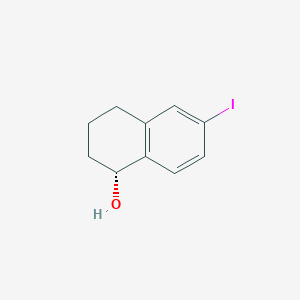 Chemical structure of (R)-6-iodo-1,2,3,4-tetrahydronaphthalen-1-ol