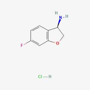 Chemical structure of (R)-6-Fluoro-2,3-dihydrobenzofuran-3-amine hydrochloride