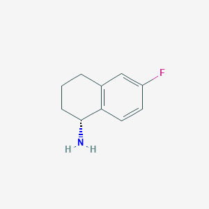 Chemical structure of (R)-6-Fluoro-1,2,3,4-tetrahydronaphthalen-1-amine