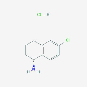 Chemical structure of (R)-6-Chloro-1,2,3,4-tetrahydronaphthalen-1-amine hydrochloride
