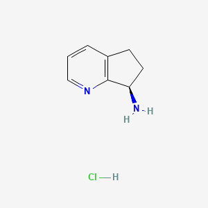 Chemical structure of (R)-6,7-Dihydro-5H-cyclopenta[b]pyridin-7-amine hydrochloride