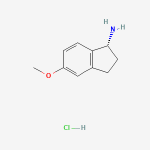Chemical structure of (R)-5-Methoxy-2,3-dihydro-1H-inden-1-amine hydrochloride