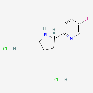 Chemical structure of (R)-5-Fluoro-2-(pyrrolidin-2-yl)pyridine dihydrochloride