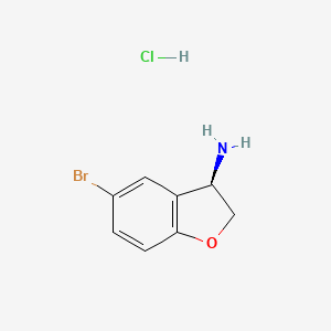Chemical structure of (R)-5-Bromo-2,3-dihydrobenzofuran-3-amine hydrochloride
