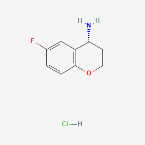 Chemical structure of (R)-6-fluorochroman-4-amine hydrochloride