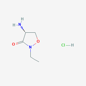 Chemical structure of (R)-4-amino-2-ethylisoxazolidin-3-one hydrochloride