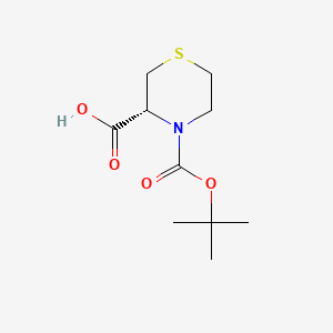 Chemical structure of (R)-4-Boc-thiomorpholine-3-carboxylic acid