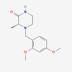 Chemical structure of (R)-4-(2,4-Dimethoxybenzyl)-3-methylpiperazin-2-one