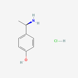 Chemical structure of (R)-4-(1-Aminoethyl)phenol hydrochloride