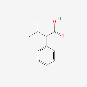 Chemical structure of 3-Methyl-2-phenylbutanoic acid
