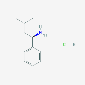 Chemical structure of (R)-3-Methyl-1-phenylbutan-1-amine