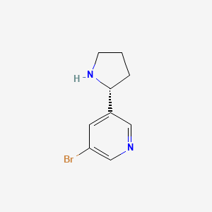 Chemical structure of (R)-3-Bromo-5-(pyrrolidin-2-yl)pyridine