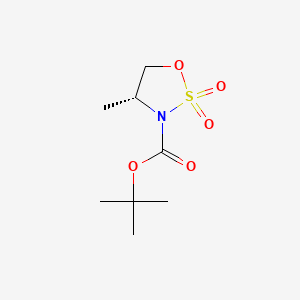Chemical structure of (R)-3-Boc-4-methyl-1,2,3-oxathiazolidine 2,2-Dioxide