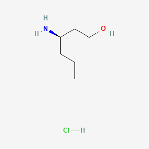 Chemical structure of (R)-3-Aminohexan-1-ol hydrochloride