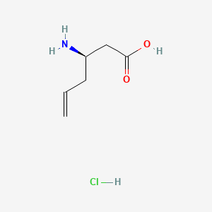 Chemical structure of (R)-3-Amino-5-hexenoic acid