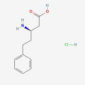 Chemical structure of (R)-3-Amino-5-phenylpentanoic acid hydrochloride