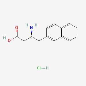 Chemical structure of (R)-3-Amino-4-(naphthalen-2-yl)butanoic acid hydrochloride