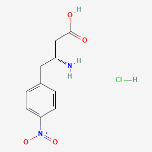 Chemical structure of (R)-3-Amino-4-(4-nitrophenyl)butanoic acid hydrochloride