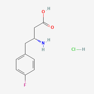 Chemical structure of (R)-3-Amino-4-(4-fluorophenyl)butanoic acid hydrochloride