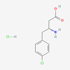 Chemical structure of (R)-3-Amino-4-(4-chlorophenyl)butanoic acid hydrochloride