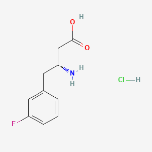 Chemical structure of (R)-3-Amino-4-(3-fluorophenyl)butanoic acid hydrochloride