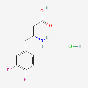 Chemical structure of (R)-3-Amino-4-(3,4-difluorophenyl)butanoic acid hydrochloride