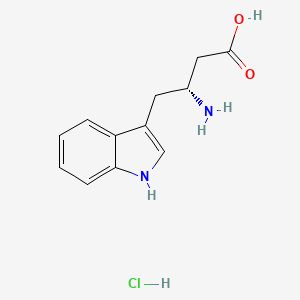Chemical structure of (R)-3-Amino-4-(1H-indol-3-yl)butanoic acid hydrochloride