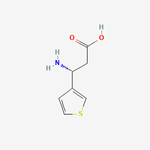 Chemical structure of (R)-3-amino-3-(thiophen-3-yl)propanoic acid